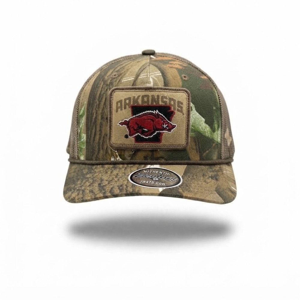 Zephyr Arkansas Razorbacks Hat Men OSFM Camo NWT Trucker Snapback Cap